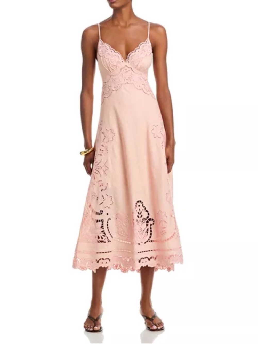 Farm Rio Richelieu Linen Slip Midi Dress